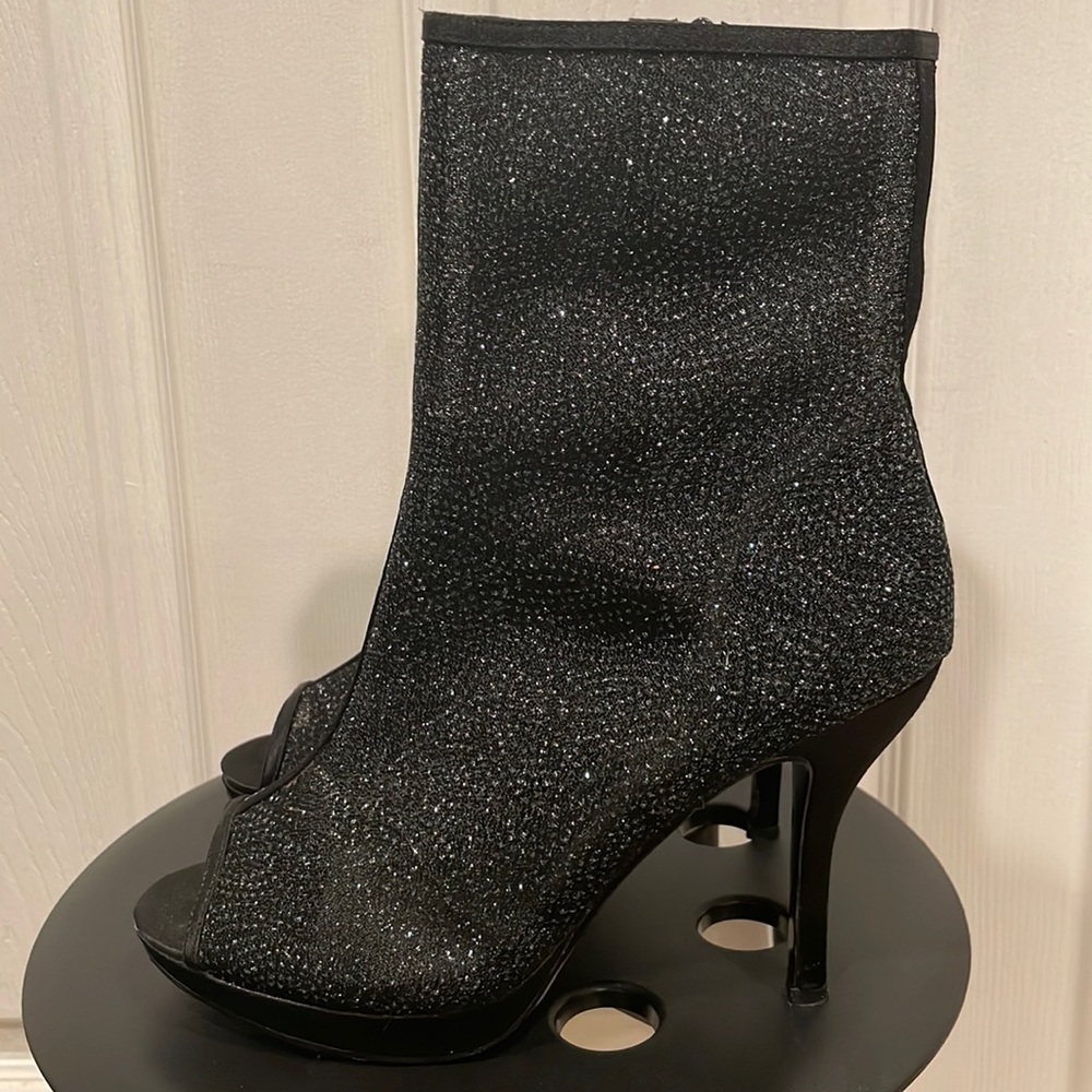 Sparkling Peeptoe Boots Size 8.5